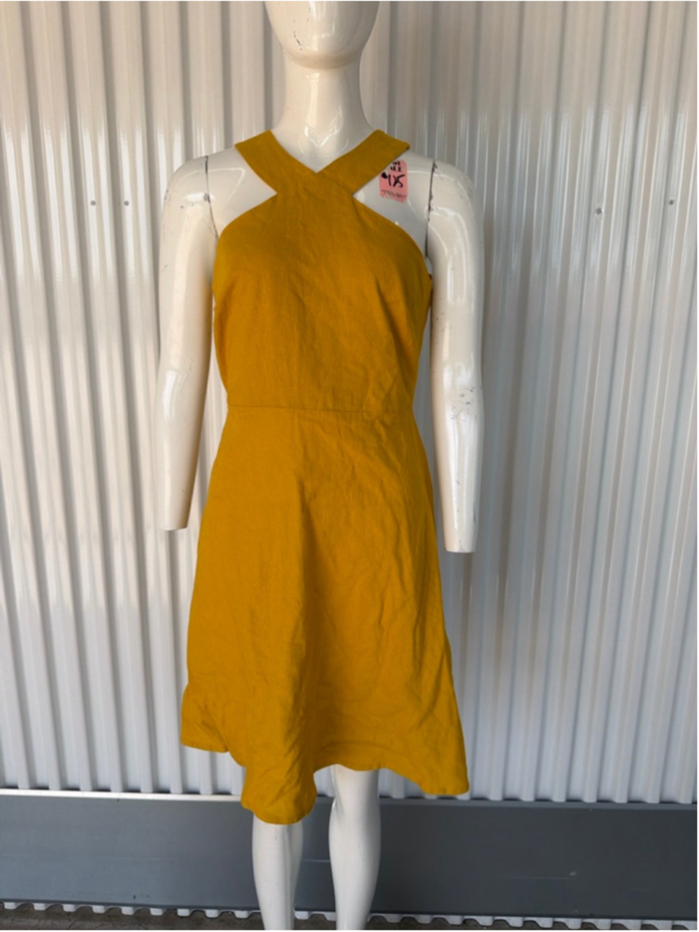 Women's Ann Taylor Factory Yellow Halter Mini Dress Size 2